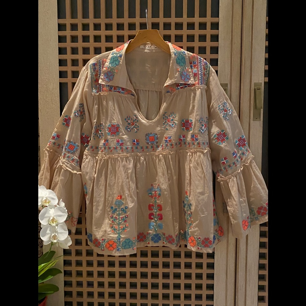 Luxe Moda Sequined Blouse